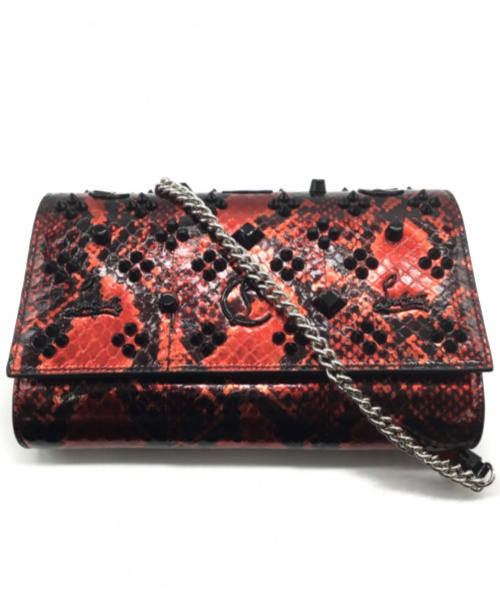 Christian Louboutin（クリスチャン・ルブタン）Christian Louboutin (クリスチャン ルブタン) クラッチバッグ ブラック×レッドの古着・服飾アイテム