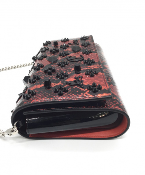 Christian Louboutin（クリスチャン・ルブタン）Christian Louboutin (クリスチャン ルブタン) クラッチバッグ ブラック×レッドの古着・服飾アイテム