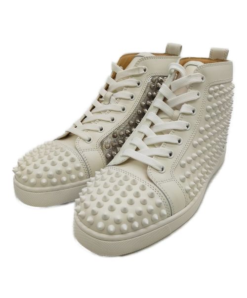 Christian Louboutin（クリスチャン・ルブタン）Christian Louboutin (クリスチャン・ルブタン) ハイカットスニーカー ホワイト×シルバー サイズ:39 1/2の古着・服飾アイテム