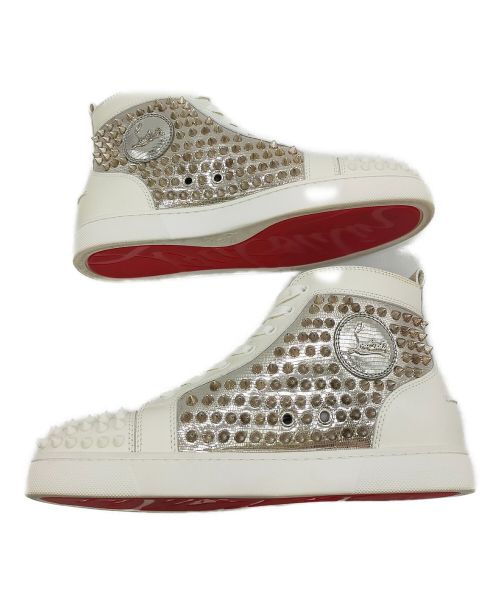 Christian Louboutin（クリスチャン・ルブタン）Christian Louboutin (クリスチャン・ルブタン) ハイカットスニーカー ホワイト×シルバー サイズ:39 1/2の古着・服飾アイテム