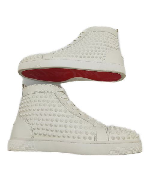 Christian Louboutin（クリスチャン・ルブタン）Christian Louboutin (クリスチャン・ルブタン) ハイカットスニーカー ホワイト×シルバー サイズ:39 1/2の古着・服飾アイテム