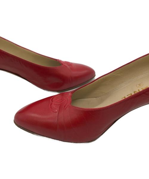 CHANEL（シャネル）CHANEL (シャネル) ヒールパンプス レッド サイズ:35 1/2の古着・服飾アイテム