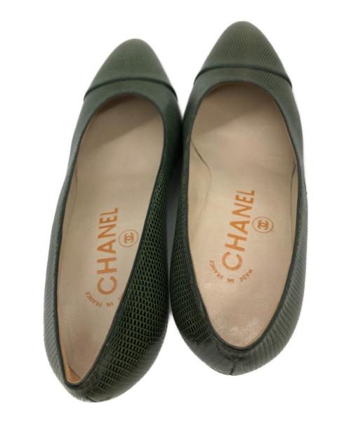 CHANEL（シャネル）CHANEL (シャネル) ヒールパンプス ダークグリーン サイズ:35 1/2の古着・服飾アイテム