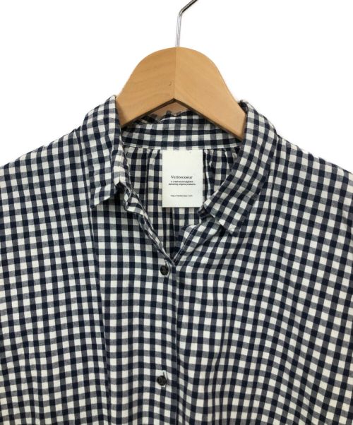 Veritecoeur（ヴェリテクール）Veritecoeur (ヴェリテクール) チェックシャツ ホワイト×ブラック サイズ:FREEの古着・服飾アイテム