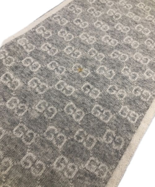 GUCCI（グッチ）GUCCI (グッチ) マフラー ホワイト×グレーの古着・服飾アイテム