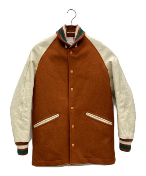 SEVESKIG（セヴシグ）SEVESKIG (セヴシグ) ドンキーカラースタジャン オレンジ×アイボリー サイズ:ｍの古着・服飾アイテム