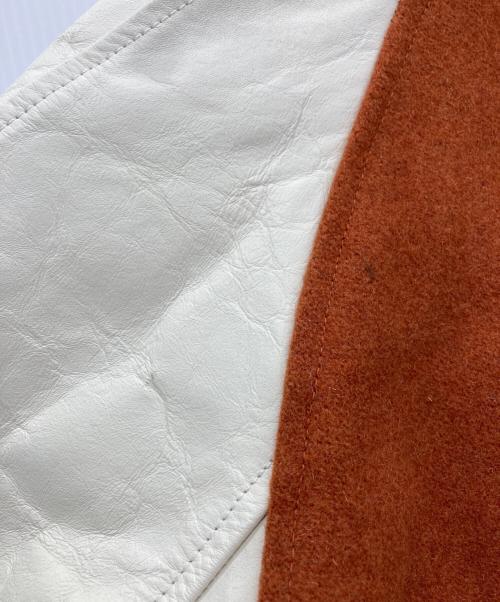 SEVESKIG（セヴシグ）SEVESKIG (セヴシグ) ドンキーカラースタジャン オレンジ×アイボリー サイズ:ｍの古着・服飾アイテム