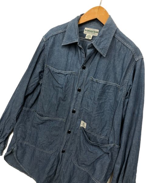 SASSAFRAS（ササフラス）SASSAFRAS (ササフラス) デニムシャツ ブルー サイズ:XSの古着・服飾アイテム
