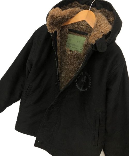 HOUSTON（ヒューストン）HOUSTON (ヒューストン) デッキジャケット ブラック サイズ:34の古着・服飾アイテム