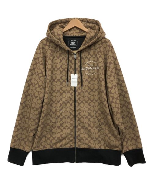 COACH（コーチ）COACH (コーチ) ジップパーカー ブラウン サイズ:L 未使用品の古着・服飾アイテム