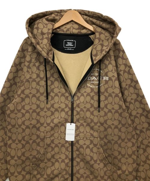 COACH（コーチ）COACH (コーチ) ジップパーカー ブラウン サイズ:L 未使用品の古着・服飾アイテム