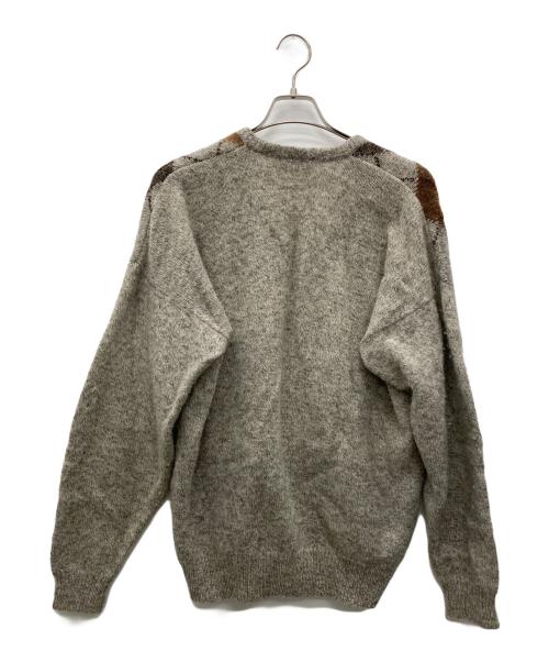 SHETLAND ISLANDS（シェットランドアイランド）SHETLAND ISLANDS (シェットランドアイランド) ニット グレー×ブラウン サイズ:Lの古着・服飾アイテム