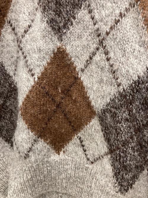 SHETLAND ISLANDS（シェットランドアイランド）SHETLAND ISLANDS (シェットランドアイランド) ニット グレー×ブラウン サイズ:Lの古着・服飾アイテム