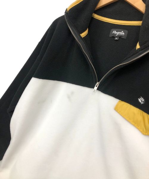 MAGENTA SKATEBOARDS（マジェンタスケートボード）MAGENTA SKATEBOARDS (マジェンタスケートボード) ハーフジップフリース ホワイト×ブラック サイズ:Mの古着・服飾アイテム