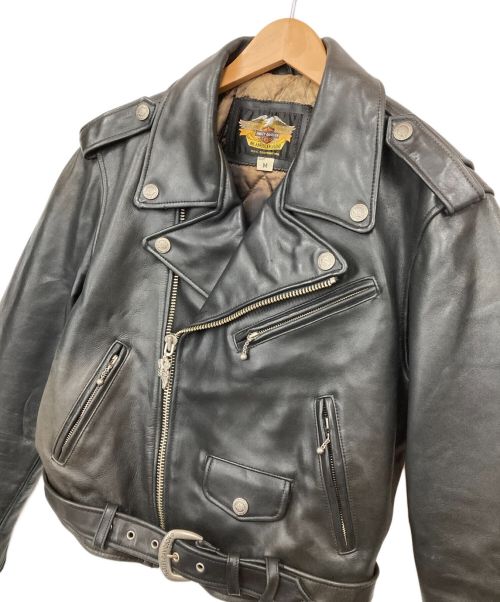HARLEY-DAVIDSON（ハーレーダビッドソン）HARLEY-DAVIDSON (ハーレーダビッドソン) レザーライダースジャケット ブラック サイズ:Mの古着・服飾アイテム