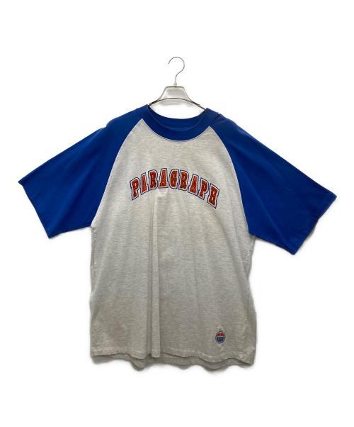 paragraph（パラグラフ）Paragraph (パラグラフ) ラグランTシャツ ブルー×グレー サイズ:不明の古着・服飾アイテム