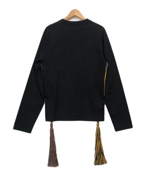 JIL SANDER（ジルサンダー）JIL SANDER (ジルサンダー) サイドフリンジオーバーサイズカットソー ブラック サイズ:Sの古着・服飾アイテム