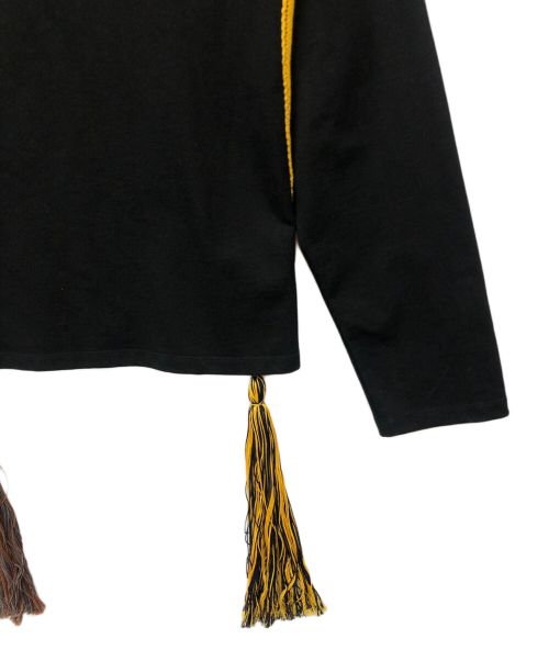 JIL SANDER（ジルサンダー）JIL SANDER (ジルサンダー) サイドフリンジオーバーサイズカットソー ブラック サイズ:Sの古着・服飾アイテム