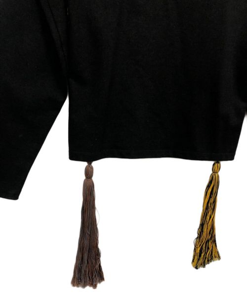 JIL SANDER（ジルサンダー）JIL SANDER (ジルサンダー) サイドフリンジオーバーサイズカットソー ブラック サイズ:Sの古着・服飾アイテム