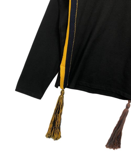 JIL SANDER（ジルサンダー）JIL SANDER (ジルサンダー) サイドフリンジオーバーサイズカットソー ブラック サイズ:Sの古着・服飾アイテム