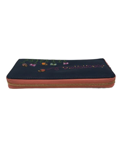 Jocomomola（ホコモモラ）Jocomomola (ホコモモラ) 長財布 ネイビー×ピンクの古着・服飾アイテム