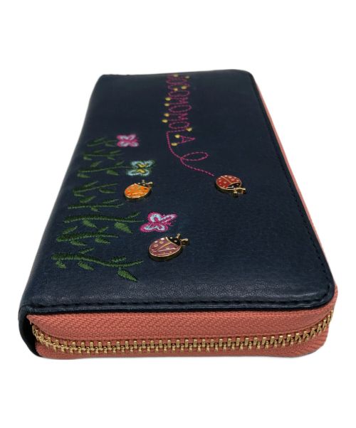 Jocomomola（ホコモモラ）Jocomomola (ホコモモラ) 長財布 ネイビー×ピンクの古着・服飾アイテム