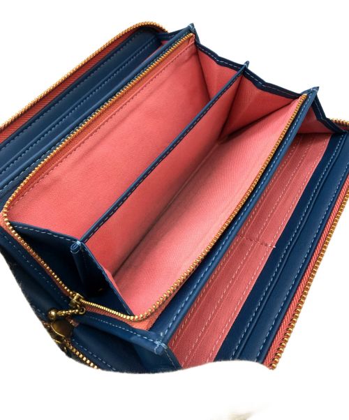 Jocomomola（ホコモモラ）Jocomomola (ホコモモラ) 長財布 ネイビー×ピンクの古着・服飾アイテム