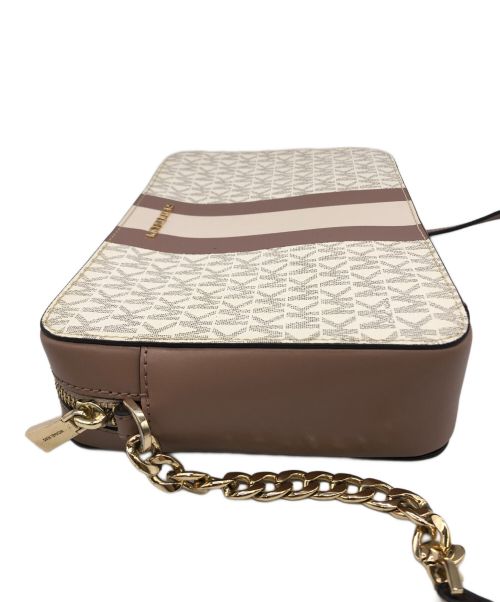 MICHAEL KORS（マイケルコース）MICHAEL KORS (マイケルコース) ショルダーバッグ ホワイト×ピンクの古着・服飾アイテム