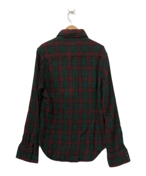 TMT（ティーエムティー）TMT (ティーエムティー) ガーゼシャツ グリーン×レッド サイズ:Sの古着・服飾アイテム