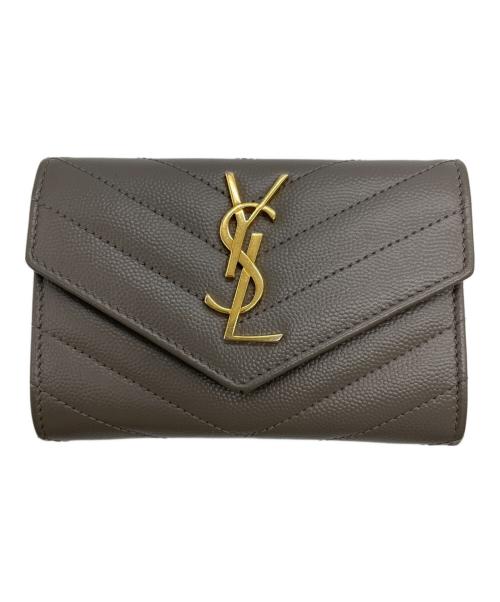 Saint Laurent Paris（サンローランパリ）Saint Laurent Paris (サンローランパリ) 名刺入れ グレージュの古着・服飾アイテム