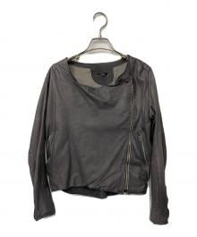 sisii（シシ）の古着「レザーライダースジャケット」｜グレー