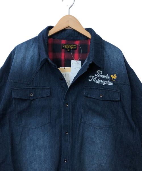 FLAG STAFF（フラグスタッフ）FLAG STAFF (フラグスタッフ) PEANUTS (ピーナッツ) 半袖シャツ ネイビー サイズ:3Lの古着・服飾アイテム