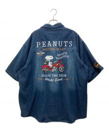 FLAG STAFF×PEANUTS（フラグスタッフ×ピーナッツ）の古着「半袖シャツ」｜ネイビー