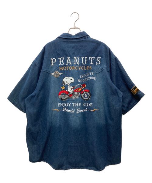 FLAG STAFF（フラグスタッフ）FLAG STAFF (フラグスタッフ) PEANUTS (ピーナッツ) 半袖シャツ ネイビー サイズ:3L 未使用品の古着・服飾アイテム