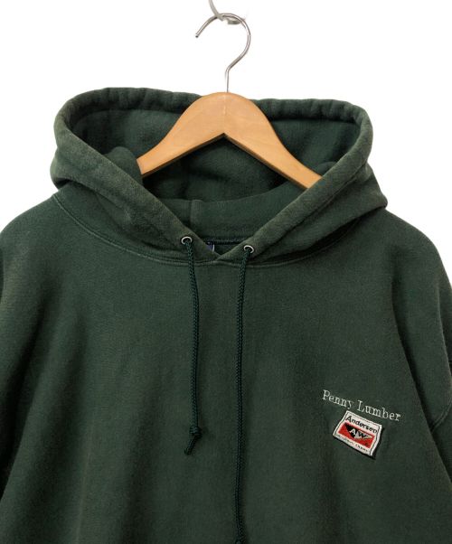 Champion REVERSE WEAVE（チャンピオン リバース ウィーブ）Champion REVERSE WEAVE (チャンピオン リバース ウィーブ) プルオーバーパーカー グリーン サイズ:XLの古着・服飾アイテム