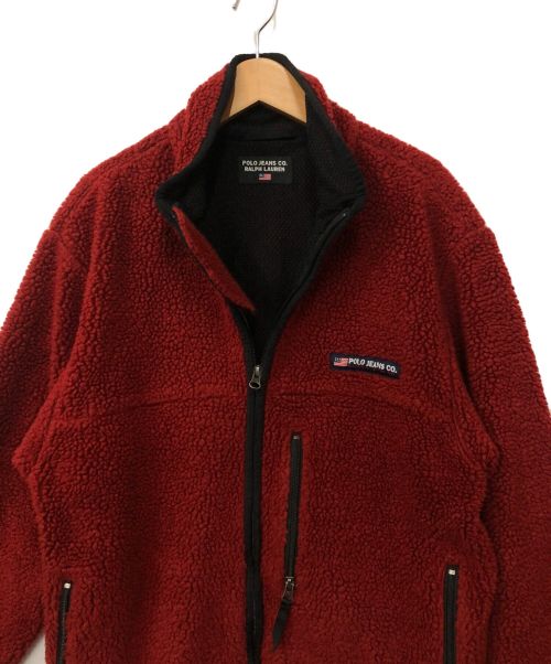 POLO JEANS CO.（ポロジーンズカンパニー）POLO JEANS CO. (ポロジーンズカンパニー) フリースジャケット レッド サイズ:Sの古着・服飾アイテム