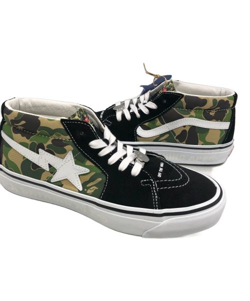 VANS（ヴァンズ）VANS (バンズ) A BATHING APE (アベイシングエイプ) スニーカー グリーン×ブラック サイズ:26の古着・服飾アイテム