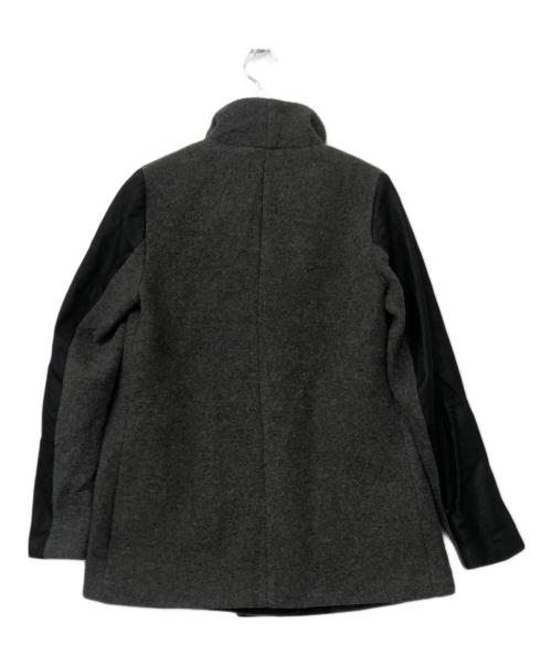 theory（セオリー）theory (セオリー) ゴートレザー切替ウールコート グレー×ブラック サイズ:Sの古着・服飾アイテム