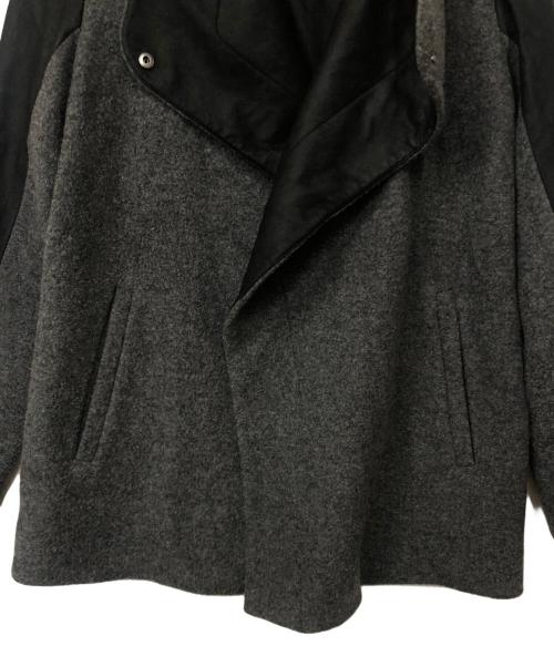theory（セオリー）theory (セオリー) ゴートレザー切替ウールコート グレー×ブラック サイズ:Sの古着・服飾アイテム
