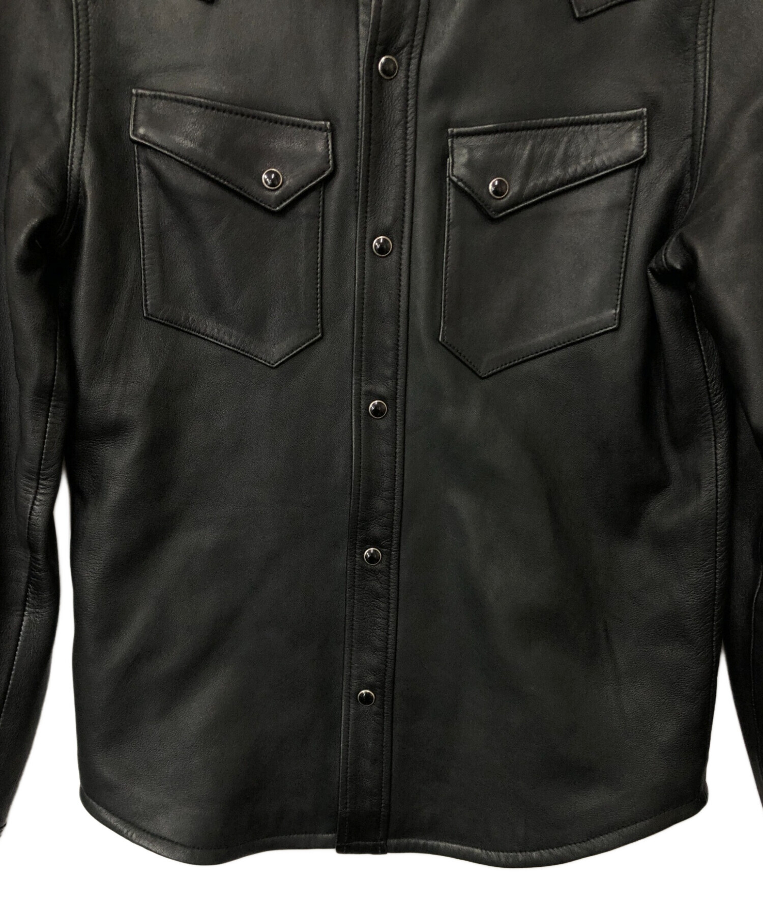 FINECREEK&CO (ファインクリーク) レザーシャツ ブラック サイズ:36