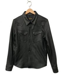 FINECREEK&CO（ファインクリークアンドコー）の古着「レザーシャツ」｜ブラック