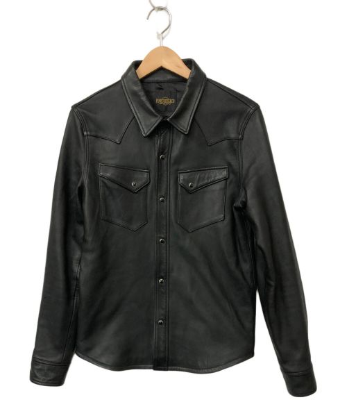 FINECREEK&CO（ファインクリークアンドコー）FINECREEK&CO (ファインクリーク) レザーシャツ ブラック サイズ:36の古着・服飾アイテム