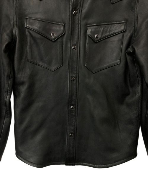 FINECREEK&CO（ファインクリークアンドコー）FINECREEK&CO (ファインクリーク) レザーシャツ ブラック サイズ:36の古着・服飾アイテム