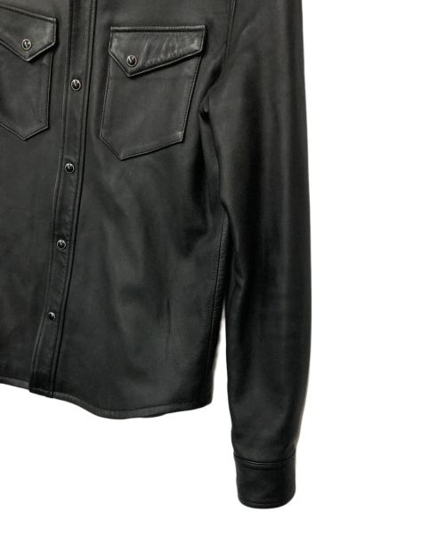 FINECREEK&CO（ファインクリークアンドコー）FINECREEK&CO (ファインクリーク) レザーシャツ ブラック サイズ:36の古着・服飾アイテム
