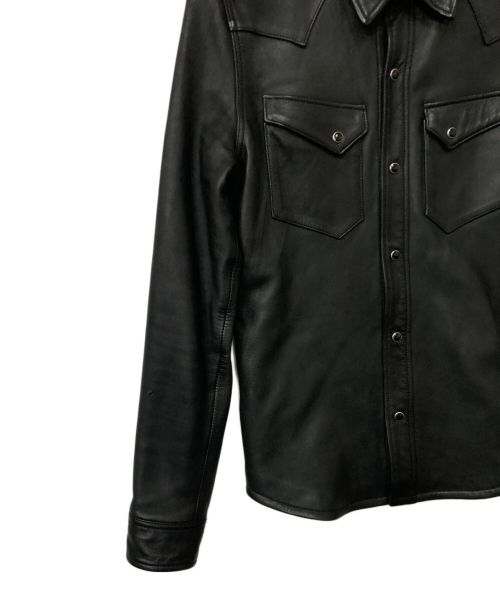 FINECREEK&CO（ファインクリークアンドコー）FINECREEK&CO (ファインクリーク) レザーシャツ ブラック サイズ:36の古着・服飾アイテム