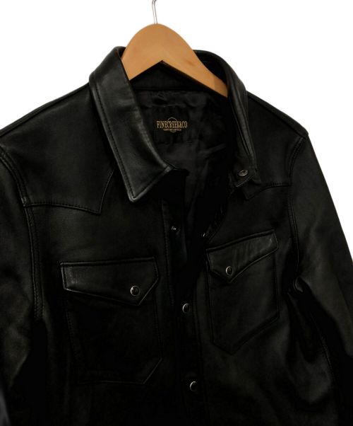FINECREEK&CO（ファインクリークアンドコー）FINECREEK&CO (ファインクリーク) レザーシャツ ブラック サイズ:36の古着・服飾アイテム