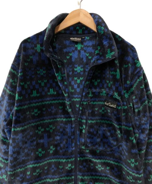WILD THINGS（ワイルドシングス）WILD THINGS (ワイルドシングス) フリースジャケット ネイビー×グリーン サイズ:Mの古着・服飾アイテム