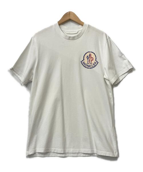 MONCLER（モンクレール）MONCLER (モンクレール) ロゴTシャツ ホワイト サイズ:Mの古着・服飾アイテム