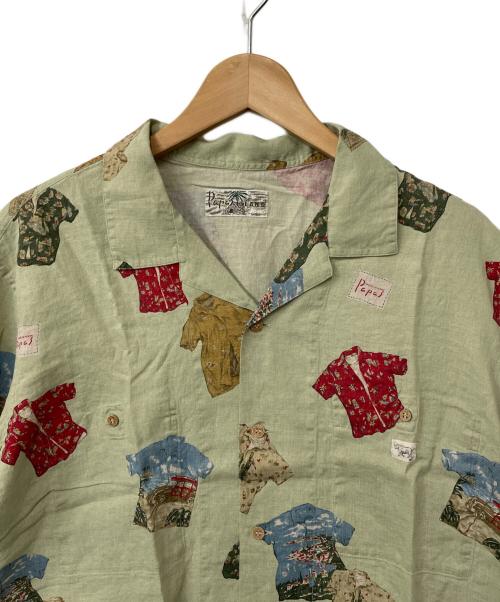 PAPAS ISLAND（パパス アイランド）PAPAS ISLAND (パパスアイランド) 半袖シャツ ライトグリーン サイズ:Mの古着・服飾アイテム