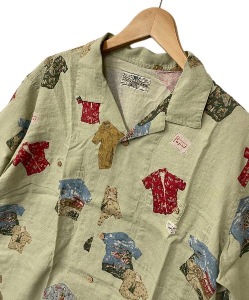 PAPAS ISLAND（パパス アイランド）PAPAS ISLAND (パパスアイランド) 半袖シャツ ライトグリーン サイズ:Mの古着・服飾アイテム